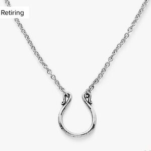 James Avery Silver Horseshoe Charm Holder Necklace Sterling Silver 30”